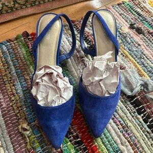 Vintage Y2K Liz Claiborne Royal Blue Suede Kitten Heels 8M